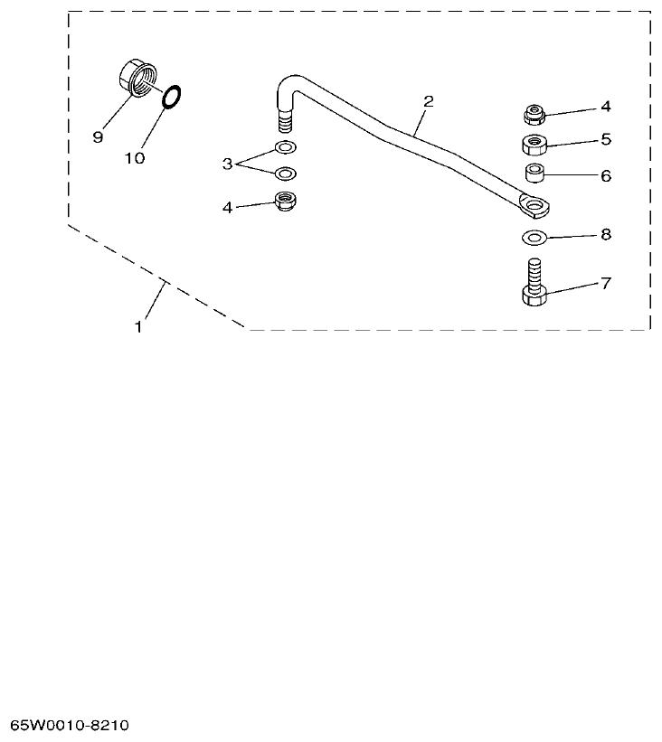 Yamaha F50HET, F60FET, F50HEHD, F60FEHT STEERING GUIDE parts diagram